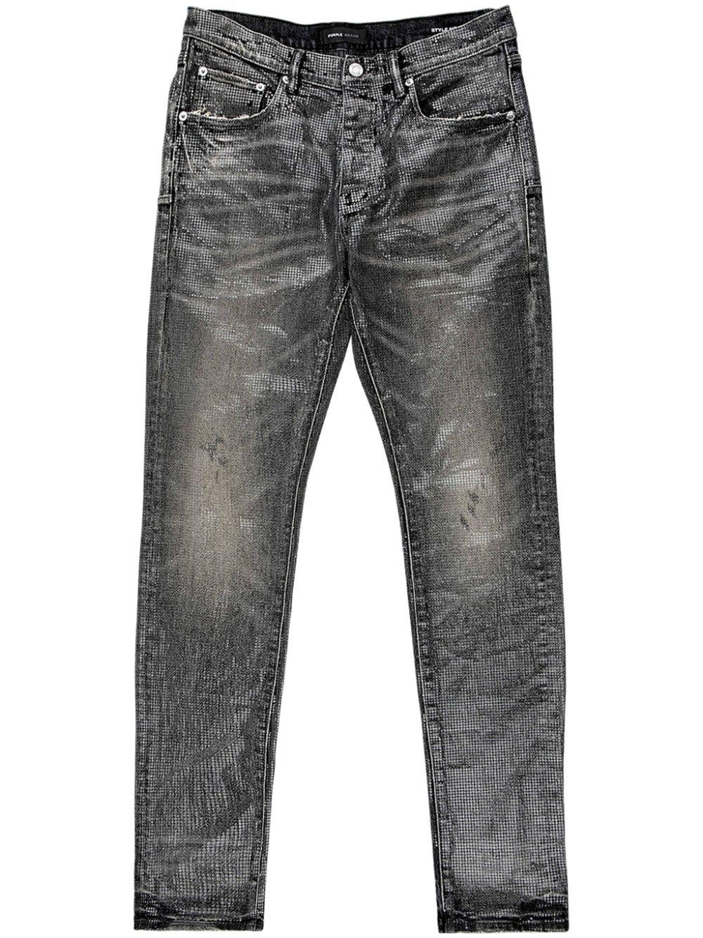 PURPLE BRAND スキニーブラックジーンズ 29サイズ Purple Brand P001 Leathered スキニージーンズ | ブラック