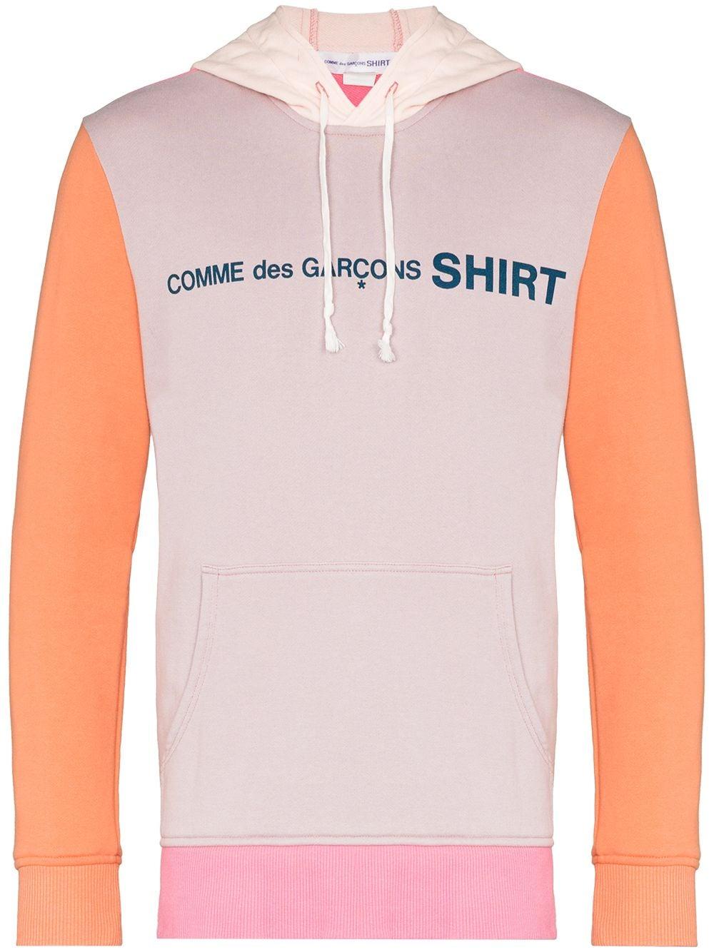 Comme des Garçons Colour-block Cotton Hoodie in Pink for Men - Lyst