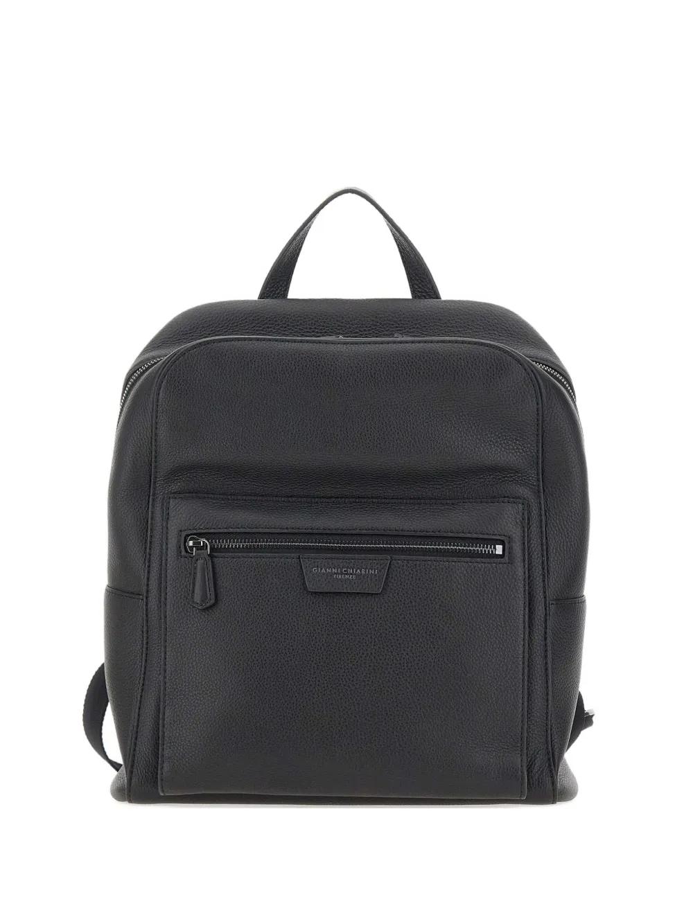 Gianni Chiarini Furenze Black Italian Leather Backpack Shop Gianni Chiarini Firenze Emanuela grain backpack on  main image 2