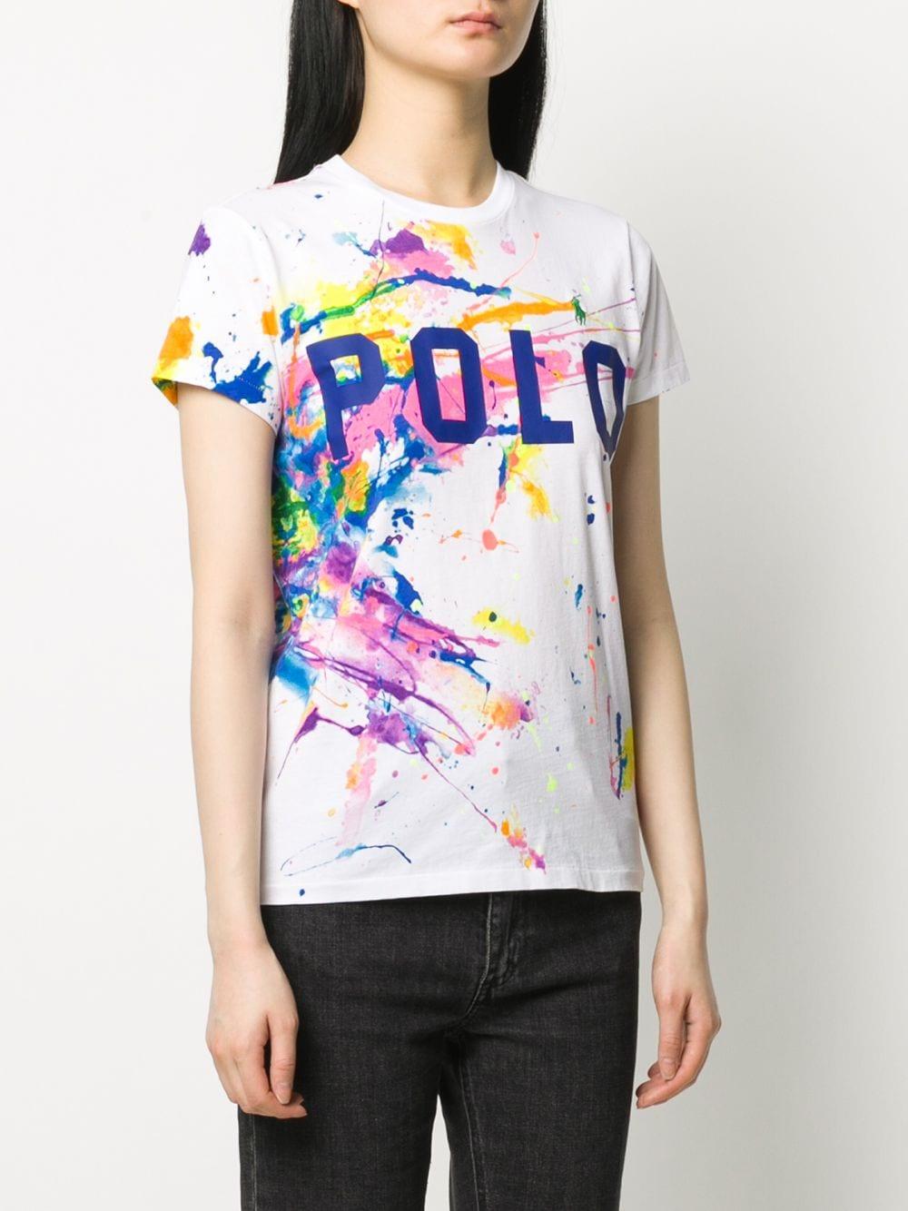 Polo Ralph Lauren Cotton Paint Splatter Tshirt in White Save 43 Lyst