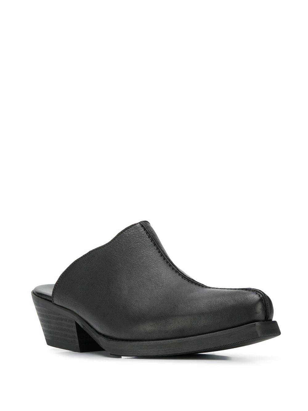 black slip on mules
