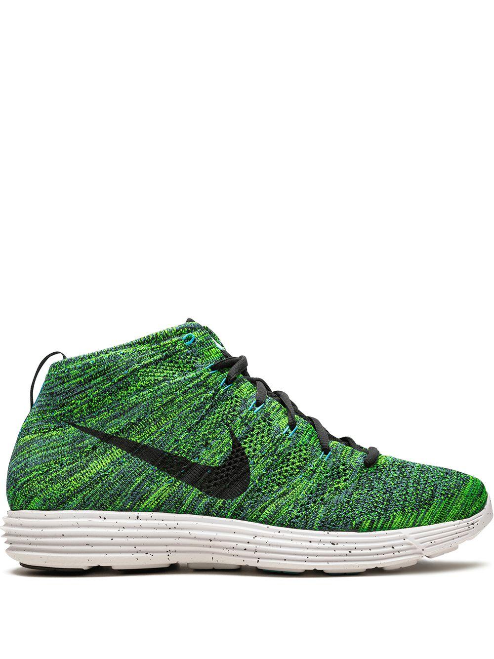 Nike Lunar Flyknit Chukka Sneakers in Green for Men | Lyst