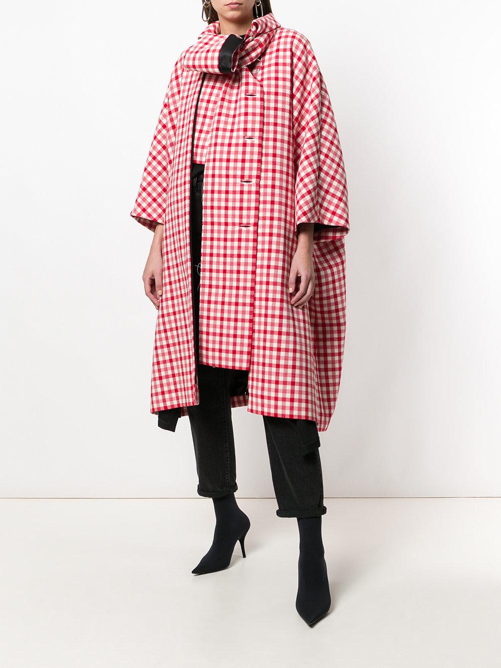 balenciaga checked coat