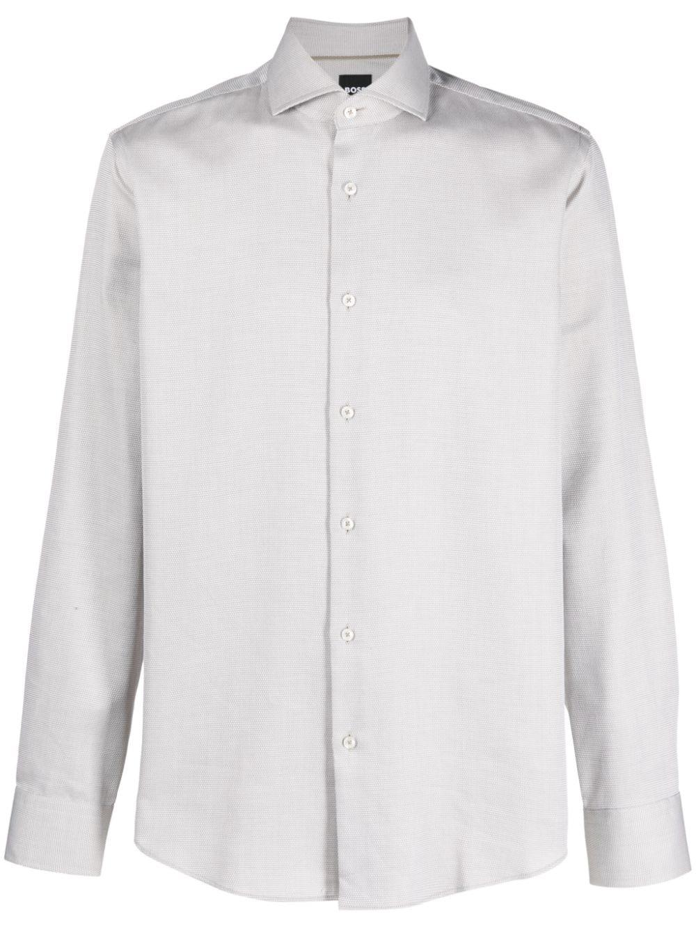 BOSS by HUGO BOSS Cutaway-collar Bird's Eye Knit Shirt in White for Men |  Lyst