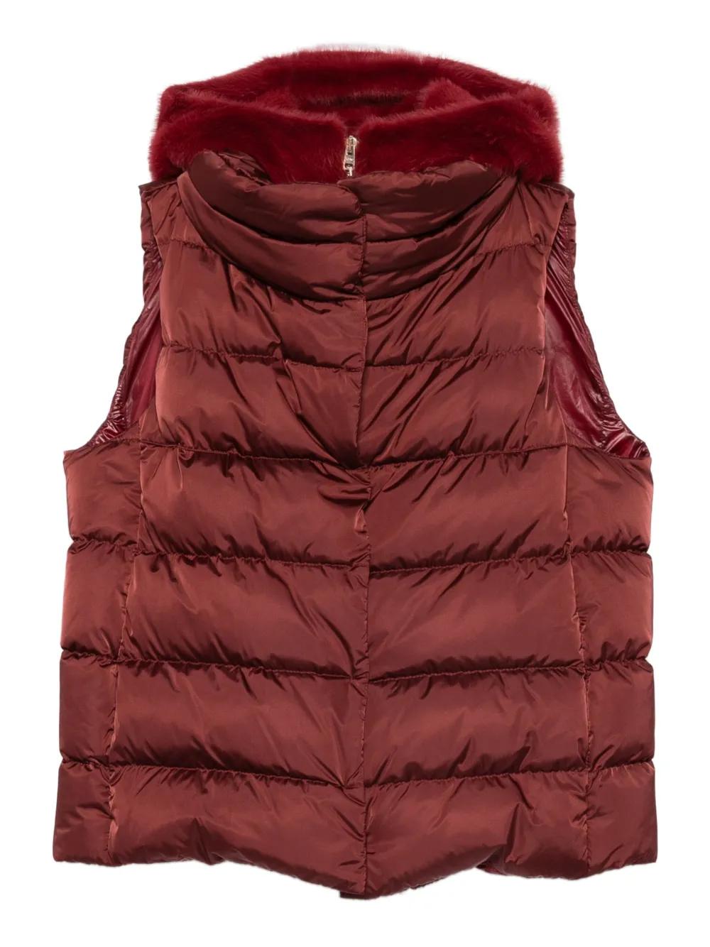 ブルゾン Herno Quilted Hooded Padded Vest With Glossy Finish Herno Quilted Vest With Shiny Finish And Cozy Hood In Blue