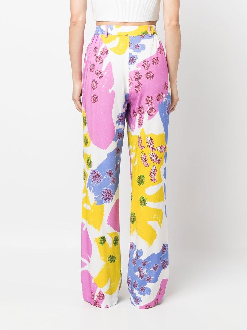 Ivi Graphic-print High-waisted Trousers in White | Lyst