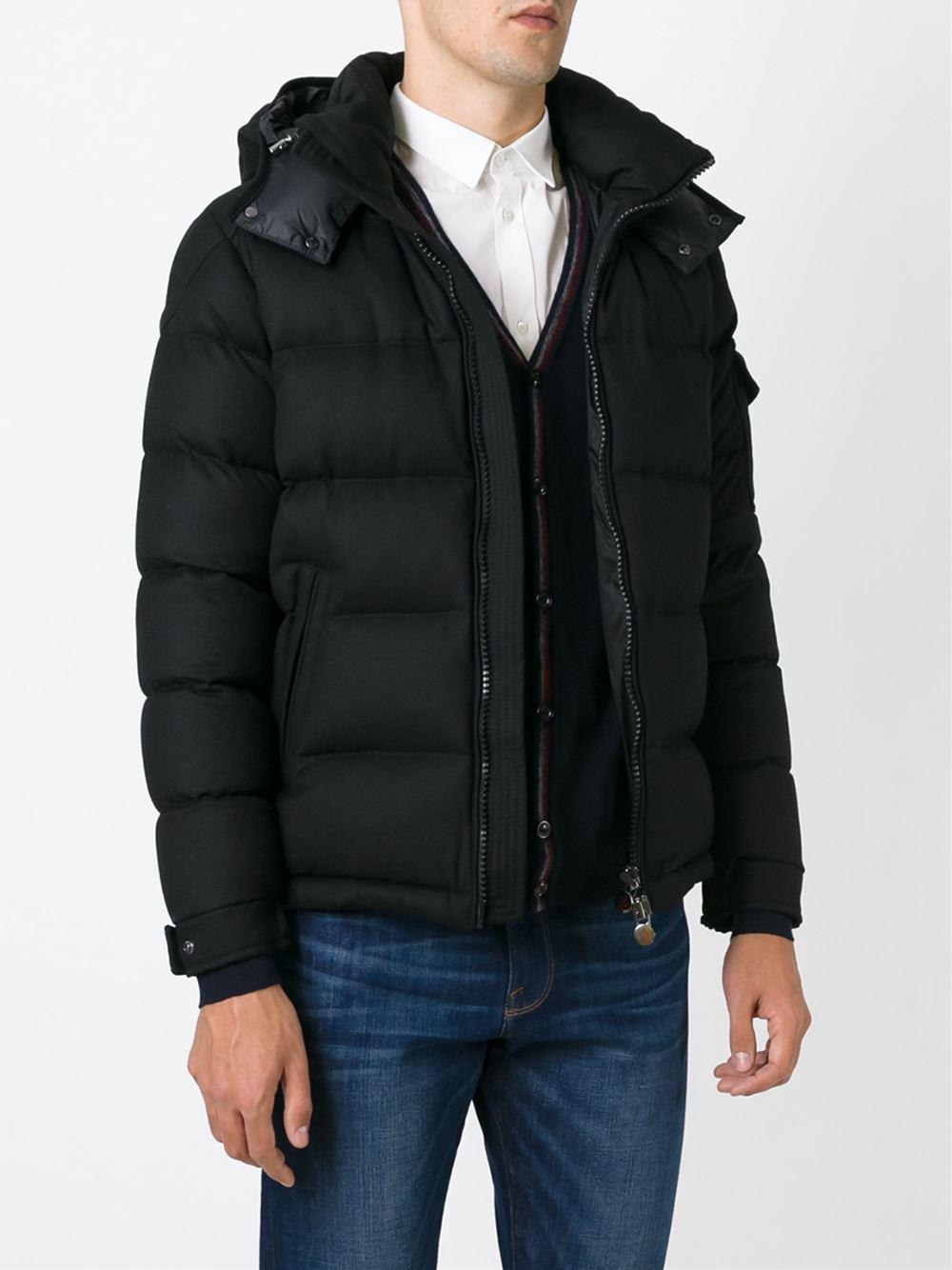 Moncler Wool 'montgenevre' Padded Jacket in Black for Men - Lyst