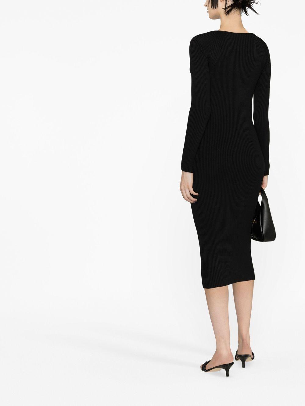 Tom Ford Ribbed-knit Midi Dress in Black | Lyst Australia