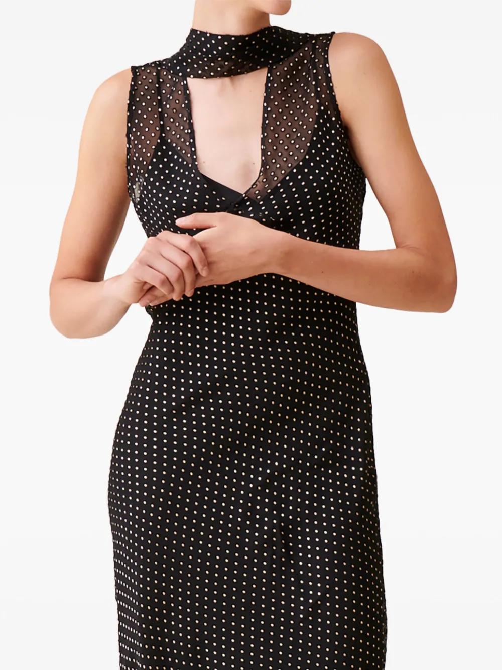 Claudie Pierlot Sheer Polka-Dot Dress in Black | Lyst UK