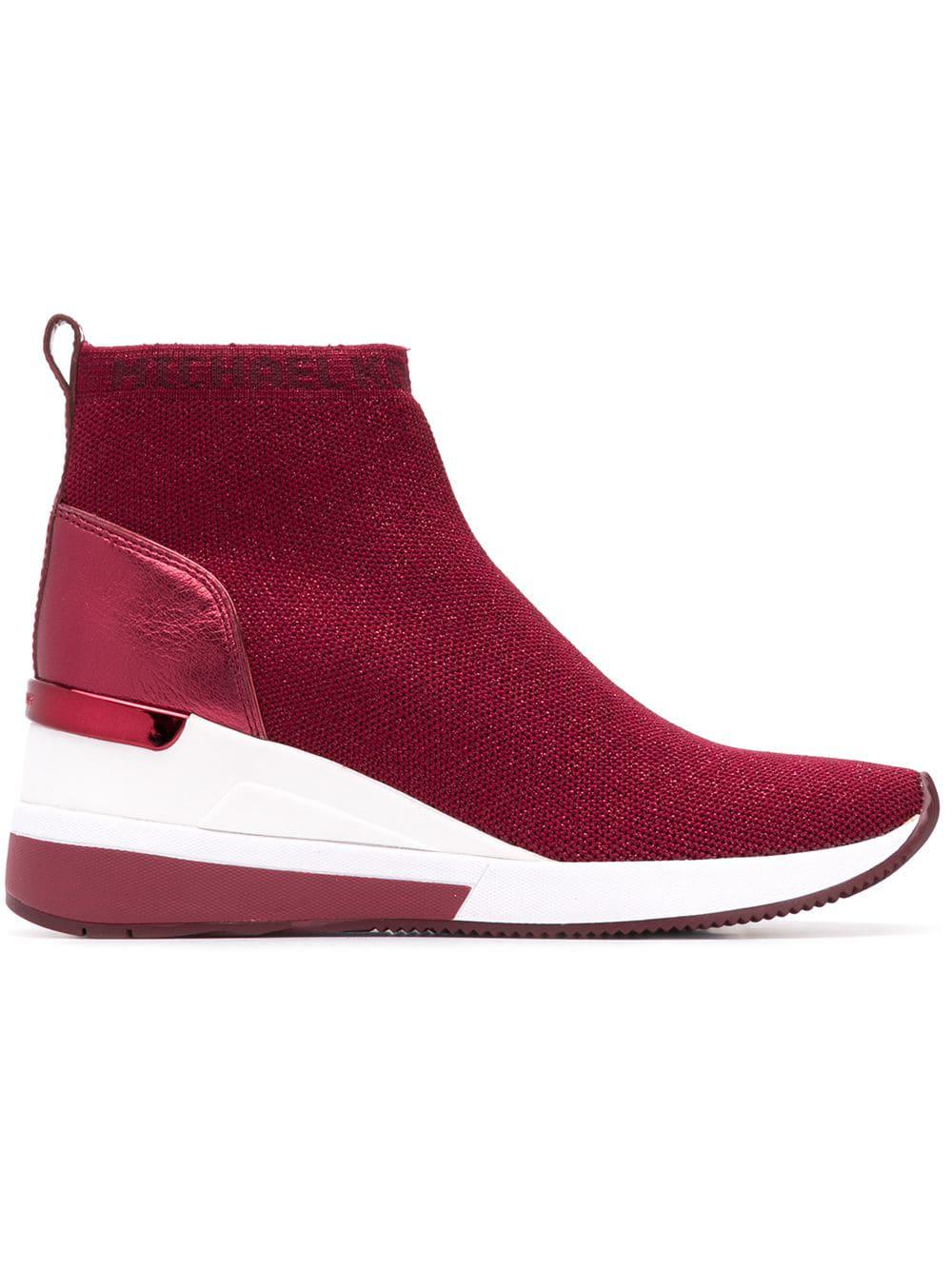 Baskets chaussettes compensées MICHAEL Michael Kors en coloris Rouge | Lyst