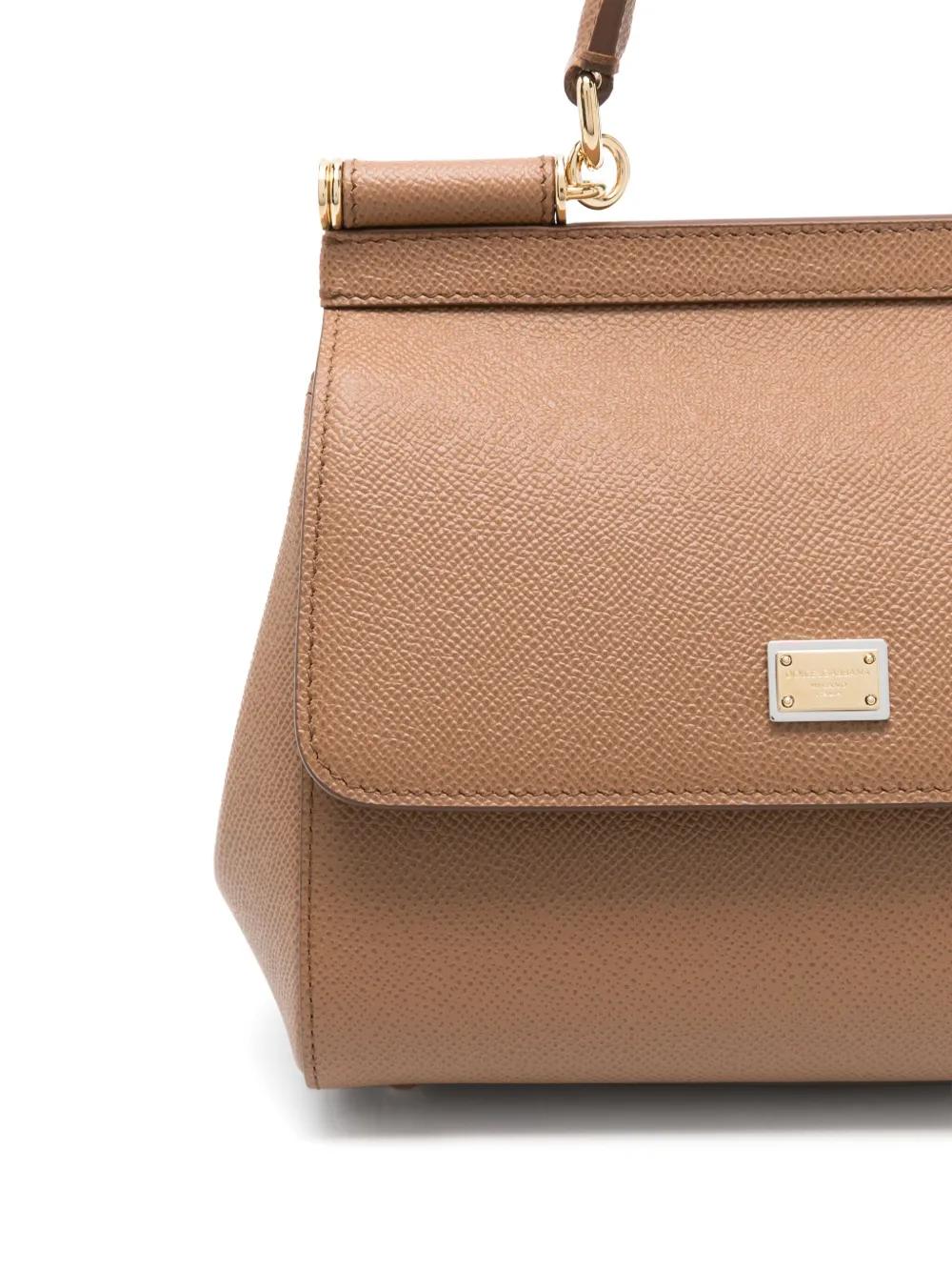 ショルダーバッグ・ポシェット DOLCE&GABBANA LARGE CARAMEL SICILY HAND BAG Dolce&Gabbana Sicily East-West Top-Handle Bag with Polka-Dot