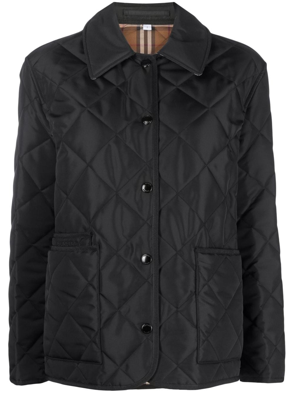 Burberry black diamond quilted jacket best sale