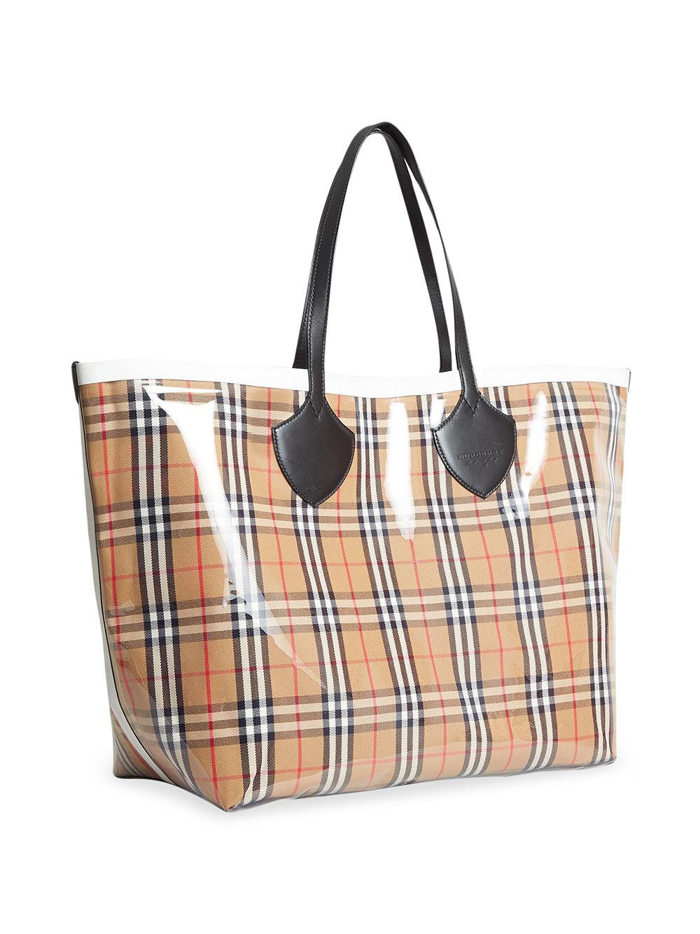 Burberry The Giant Reversible Tote In Plastic And Vintage Check | Lyst