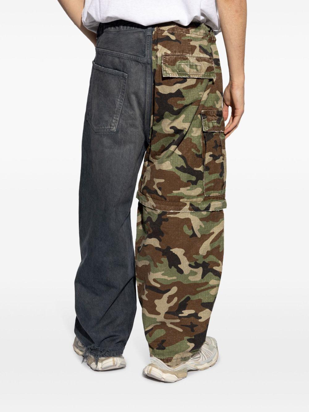Balenciaga Two-tone Mismatched Cotton Trousers in Gray for Men | Lyst