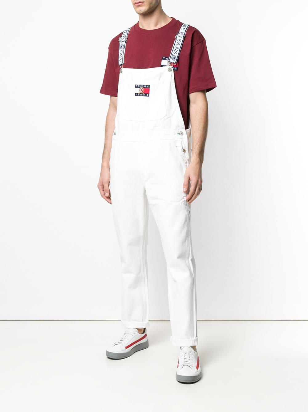 Peto vaquero con distintivo Tommy Hilfiger de hombre de color Blanco | Lyst