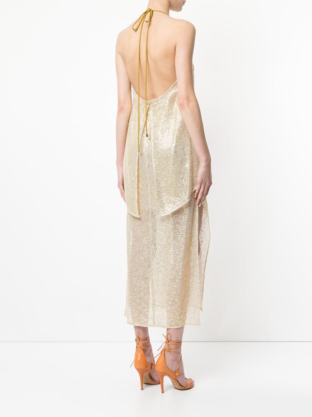manning cartell gold dress