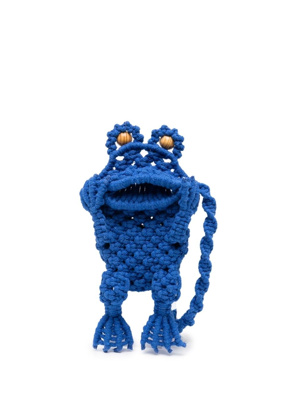 Chopova Lowena Frog Crochet Crossbody Bag in Blue | Lyst