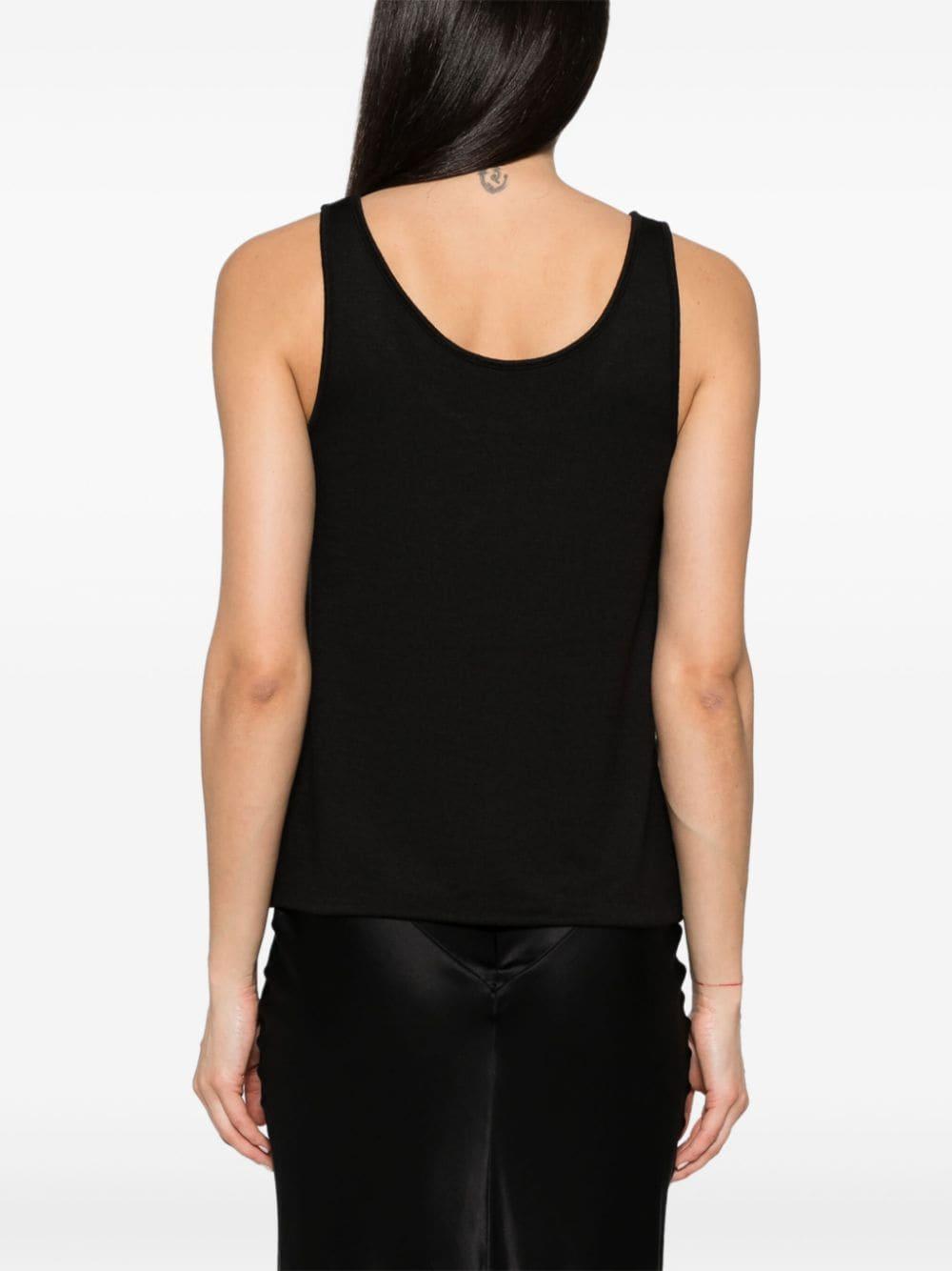 Vince Sleeveless Knitted Top in Black