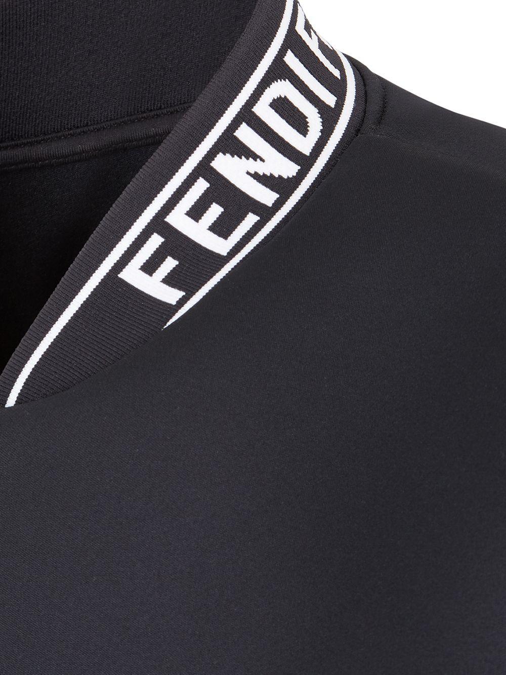 Fendi Synthetic Logo-collar Bomber Jacket in Black for Men - Lyst