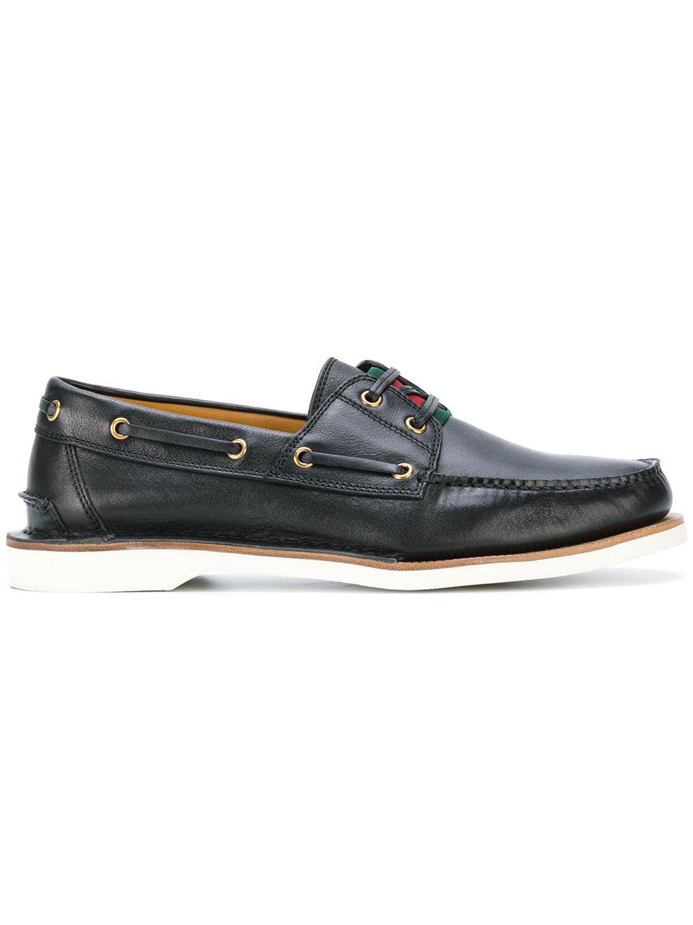 Zapatos náuticos Gucci de Cuero de color Azul para hombre - Lyst