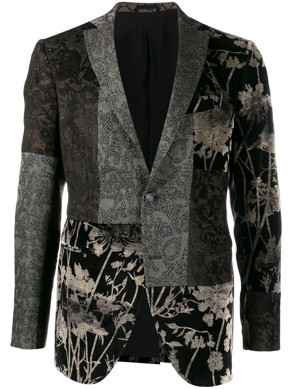 patchwork mens blazer