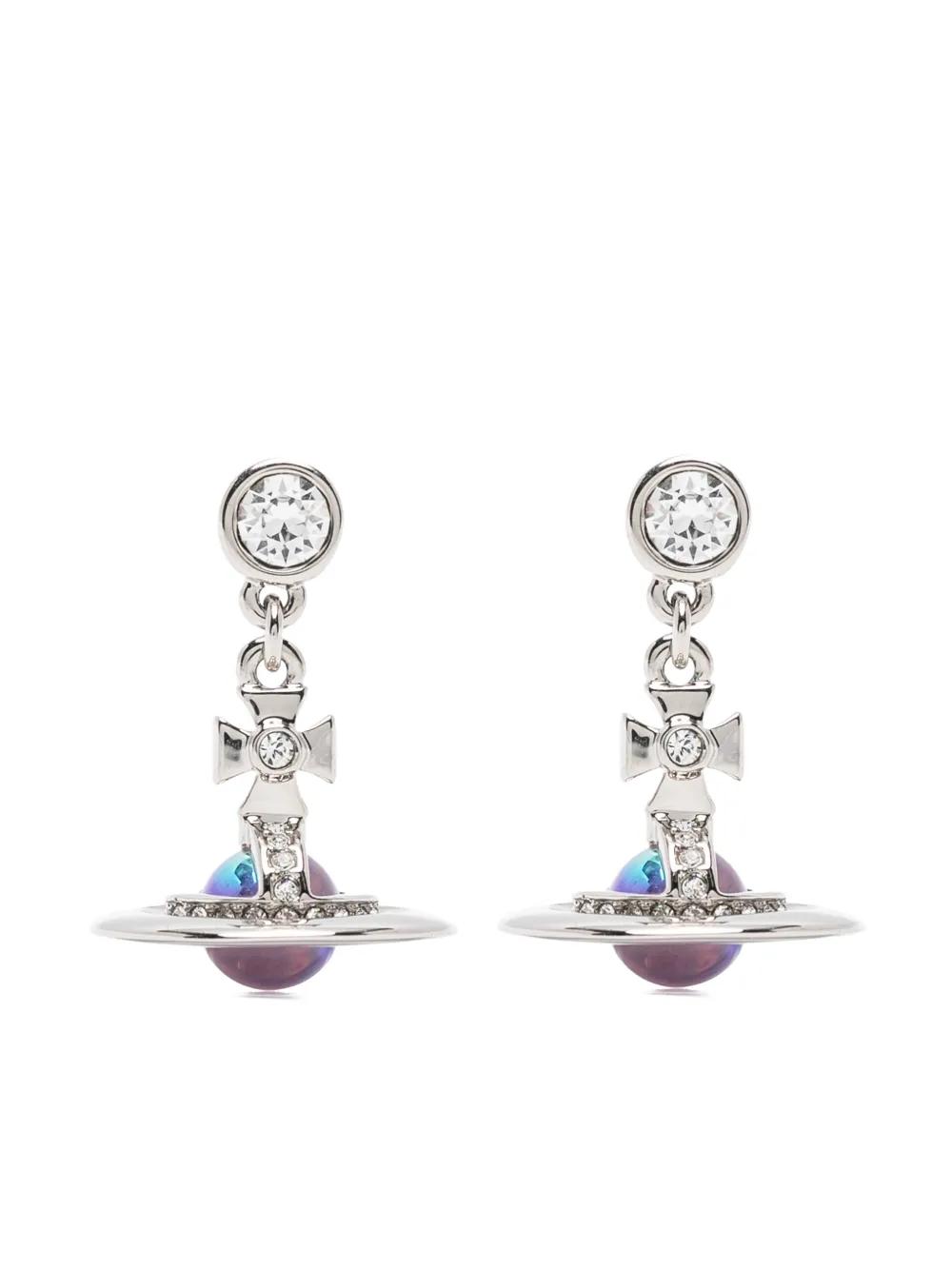 Vivienne Westwood New Petite Orb Drop Earrings in White | Lyst