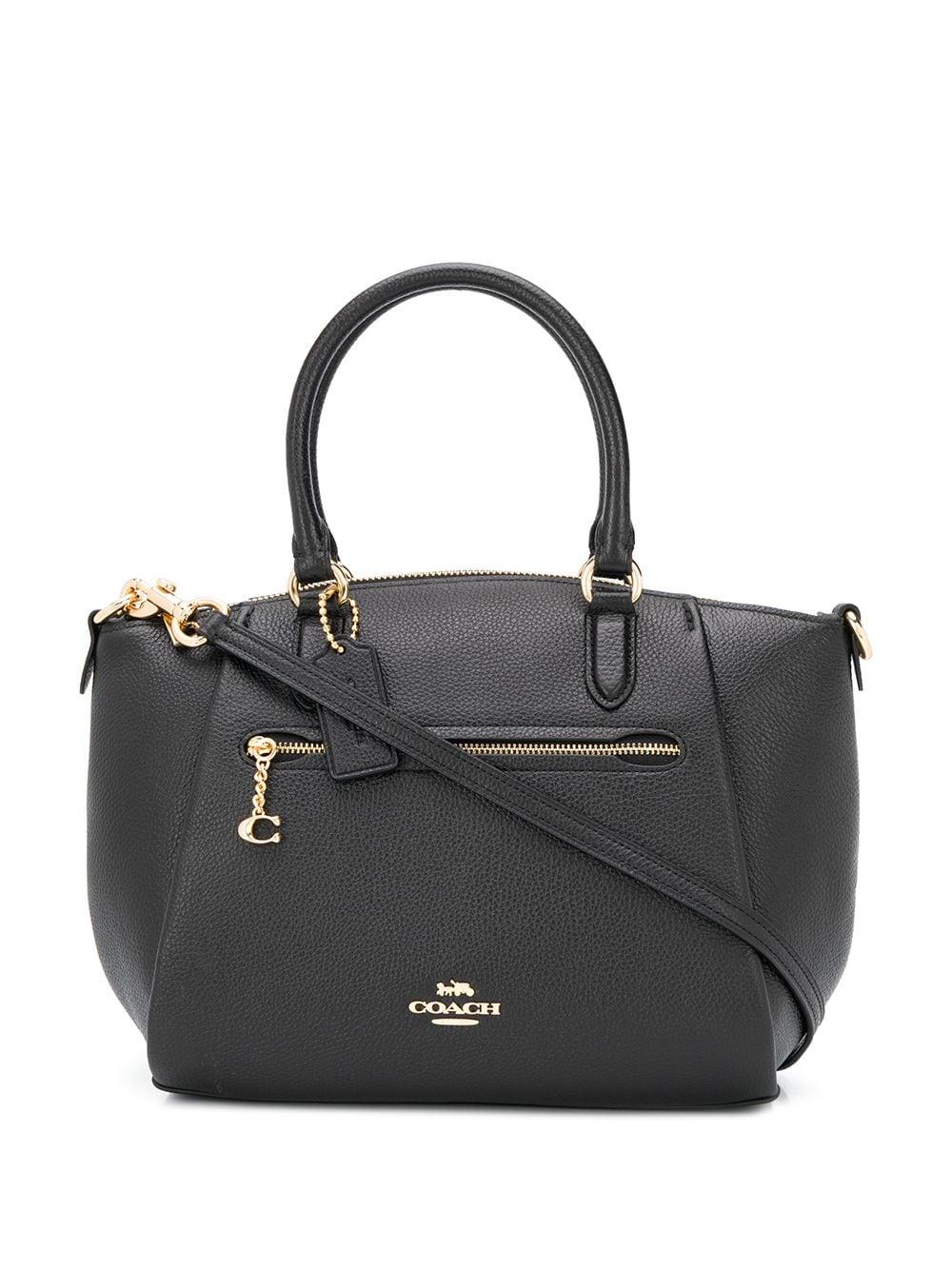 COACH Leather Elise Satchel Tote Bag in Black - Lyst