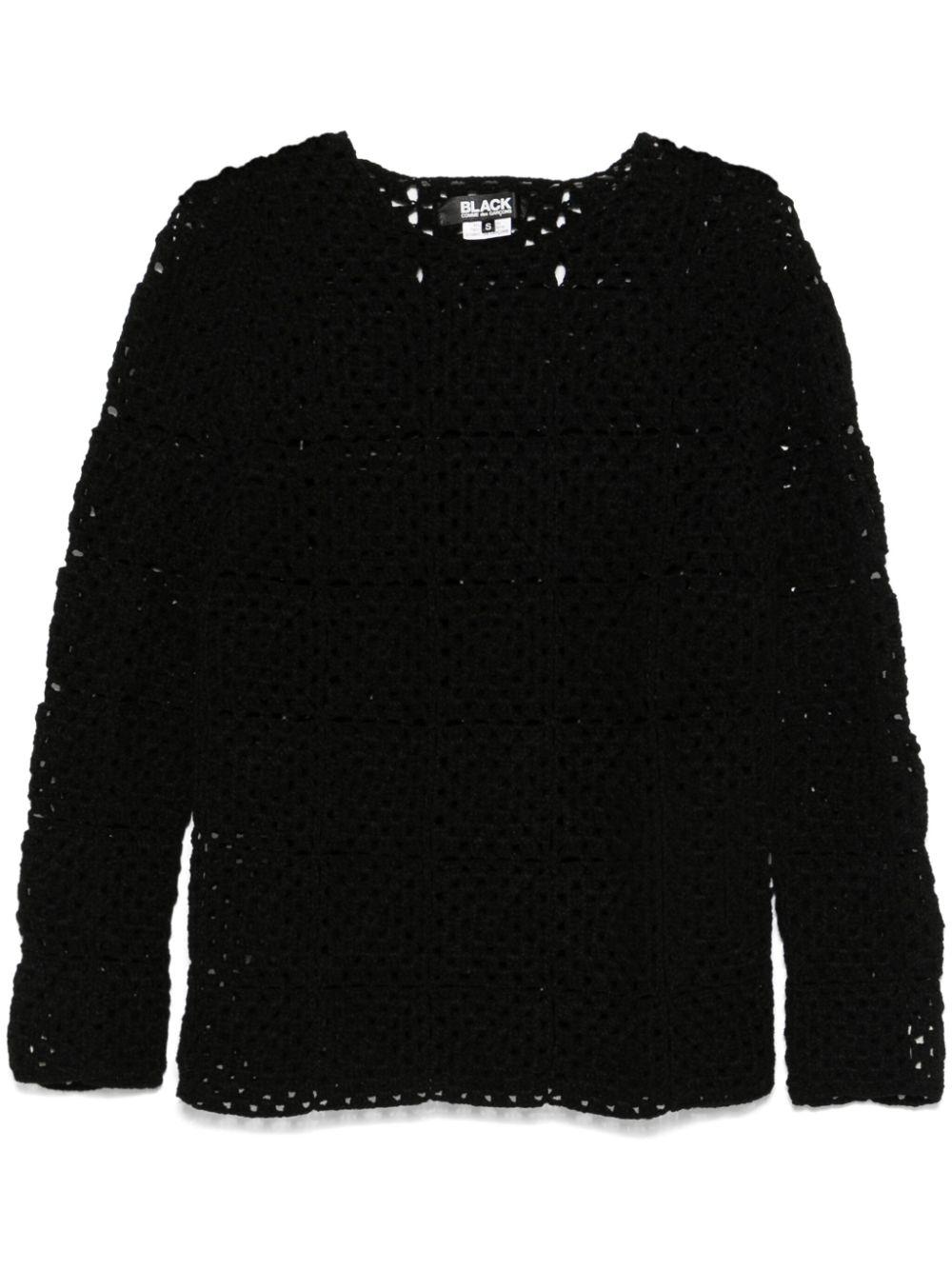 COMME DES GARÇON BLACK レディース ブラック オープンニット セーター 