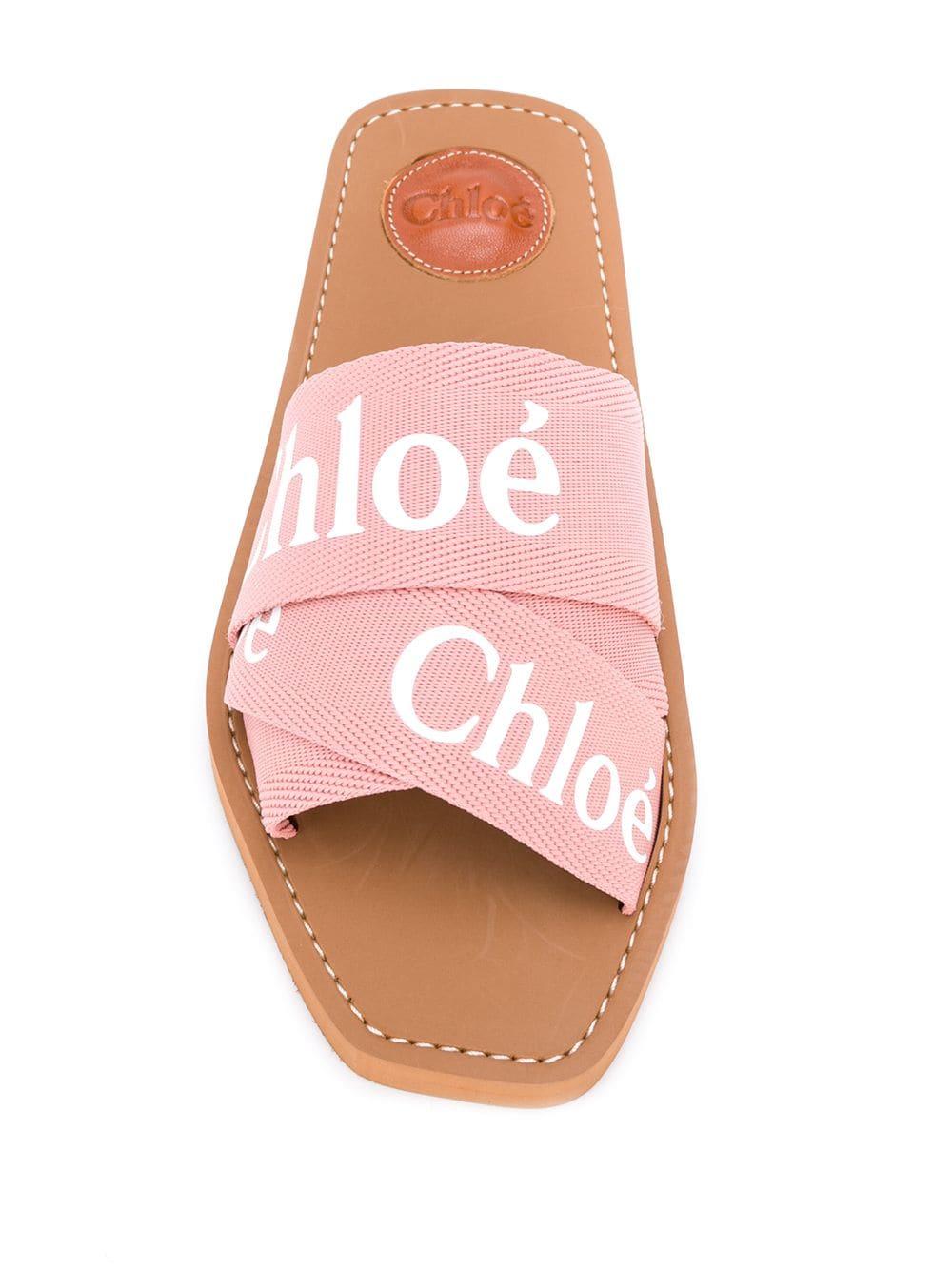 Chloé Woody Flat Sandals in Pink | Lyst UK