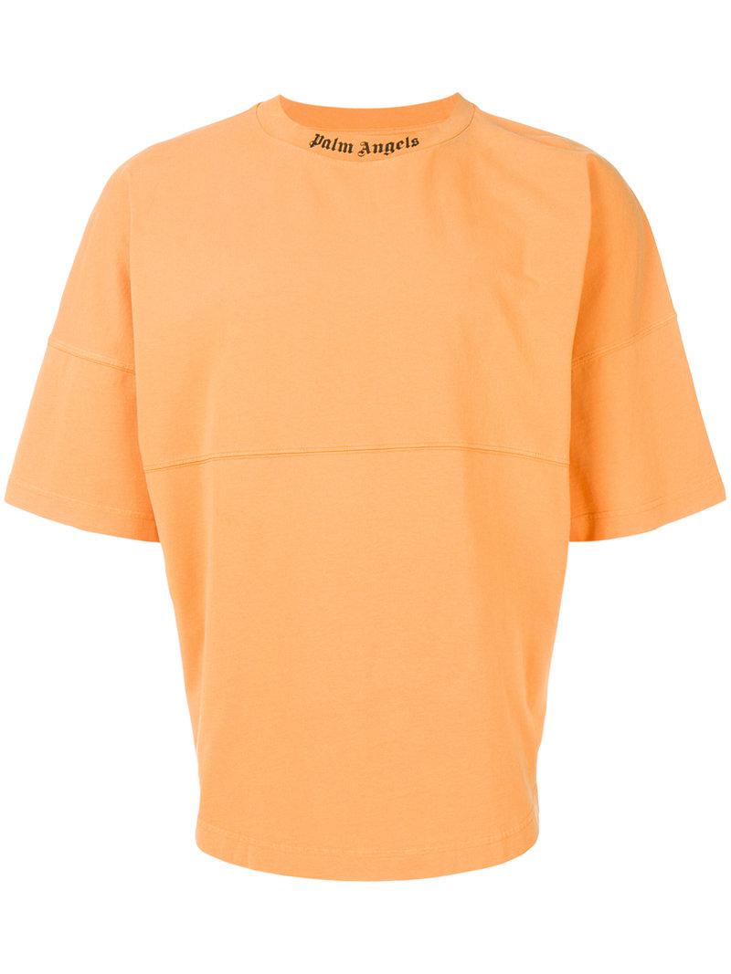 Palm Angels Baumwolle T-Shirt mit Logo-Print in Orange für Herren - Lyst