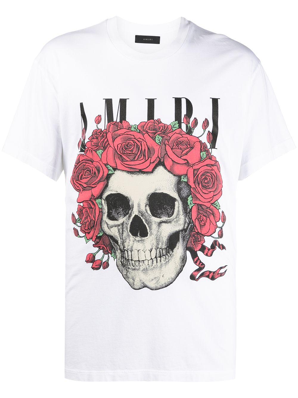 Terminology Mauve race Amiri Rose Skull Logo T-shirt in White for Men | Lyst