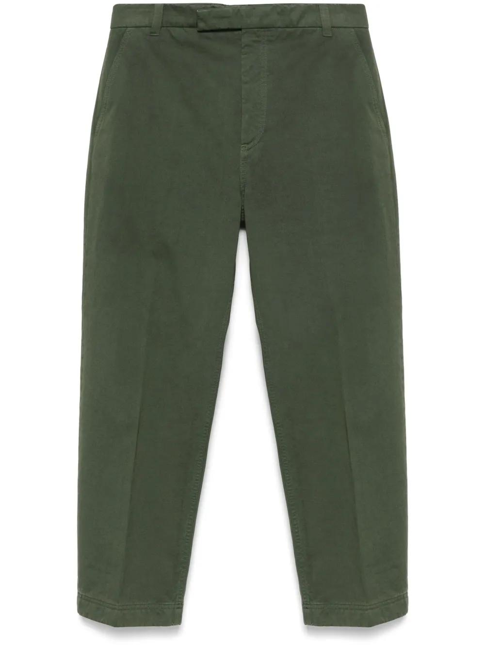 パンツ THOM BROWNE Women Straight Pants FTC501U04502 250 GREEN Twill Low Rise Skinny Trousers | Thom Browne