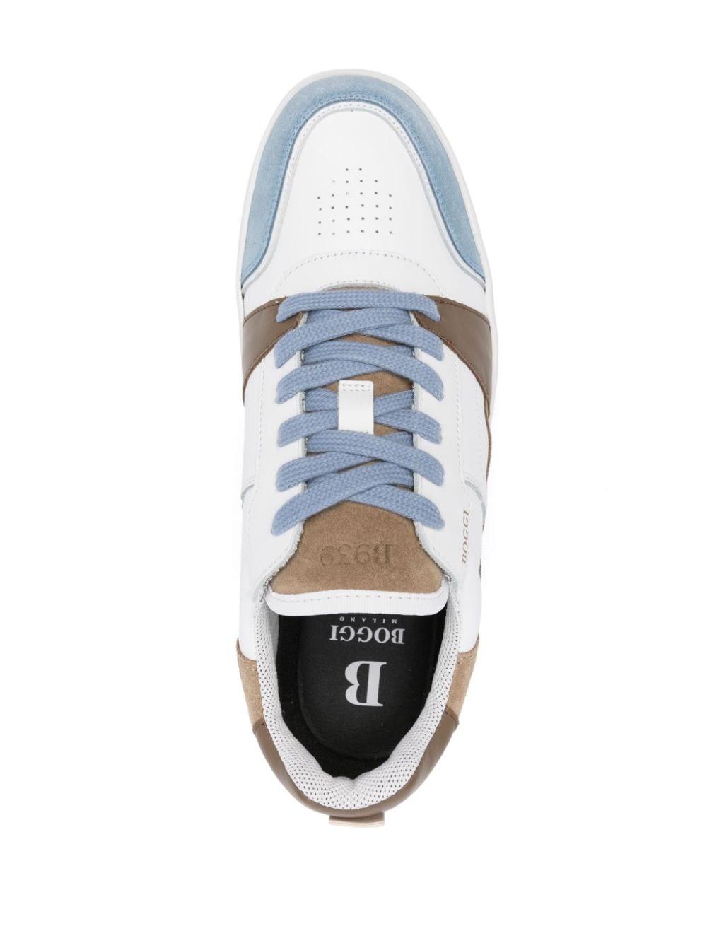 BOGGI Logo-stamp Leather Sneakers in White for Men | Lyst