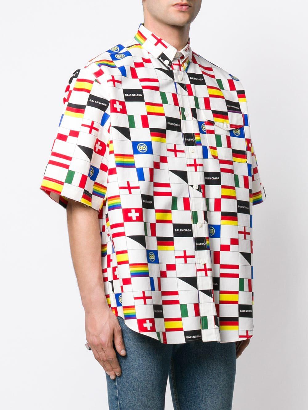 Balenciaga Flag Print Padded Cotton 