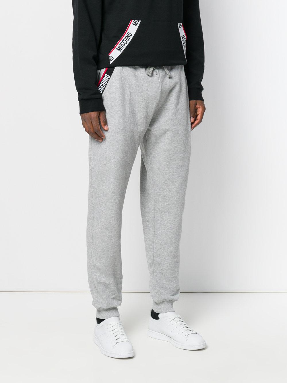 Moschino Cotton Logo Tracksuit Bottoms in Grey (Grey) for Men - Lyst