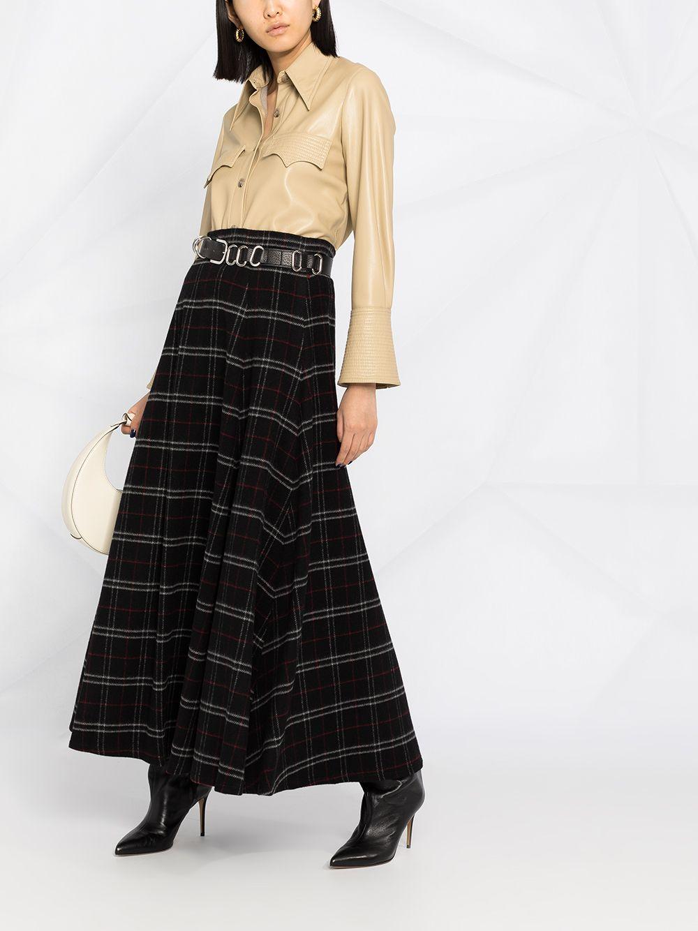 Woolrich Wool Plaid-check Maxi Skirt in Black - Lyst