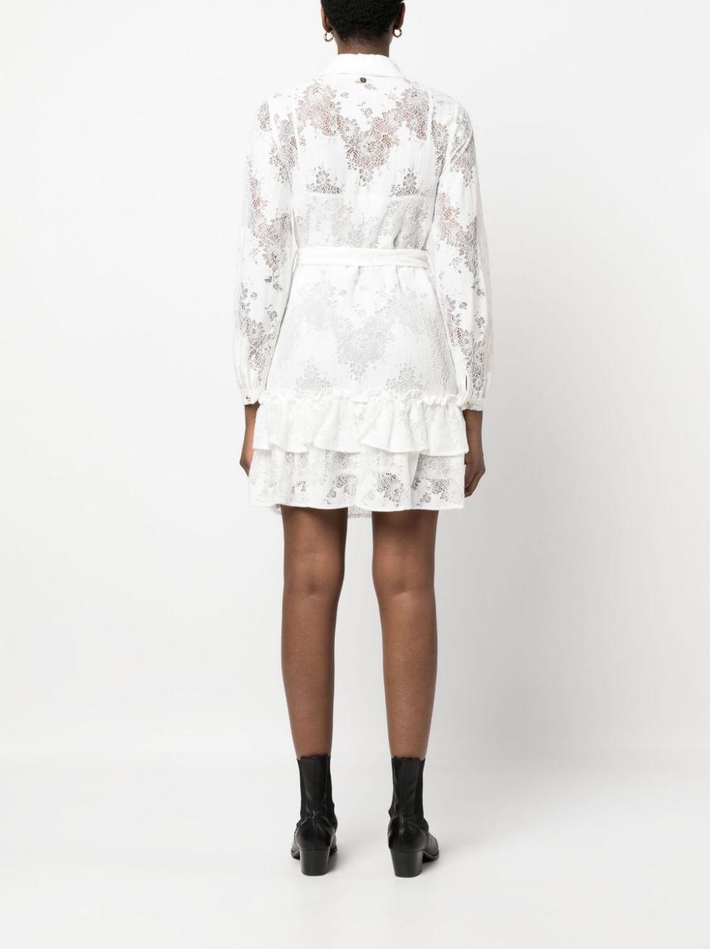 Liu Jo Floral-lace Short Dress in White | Lyst
