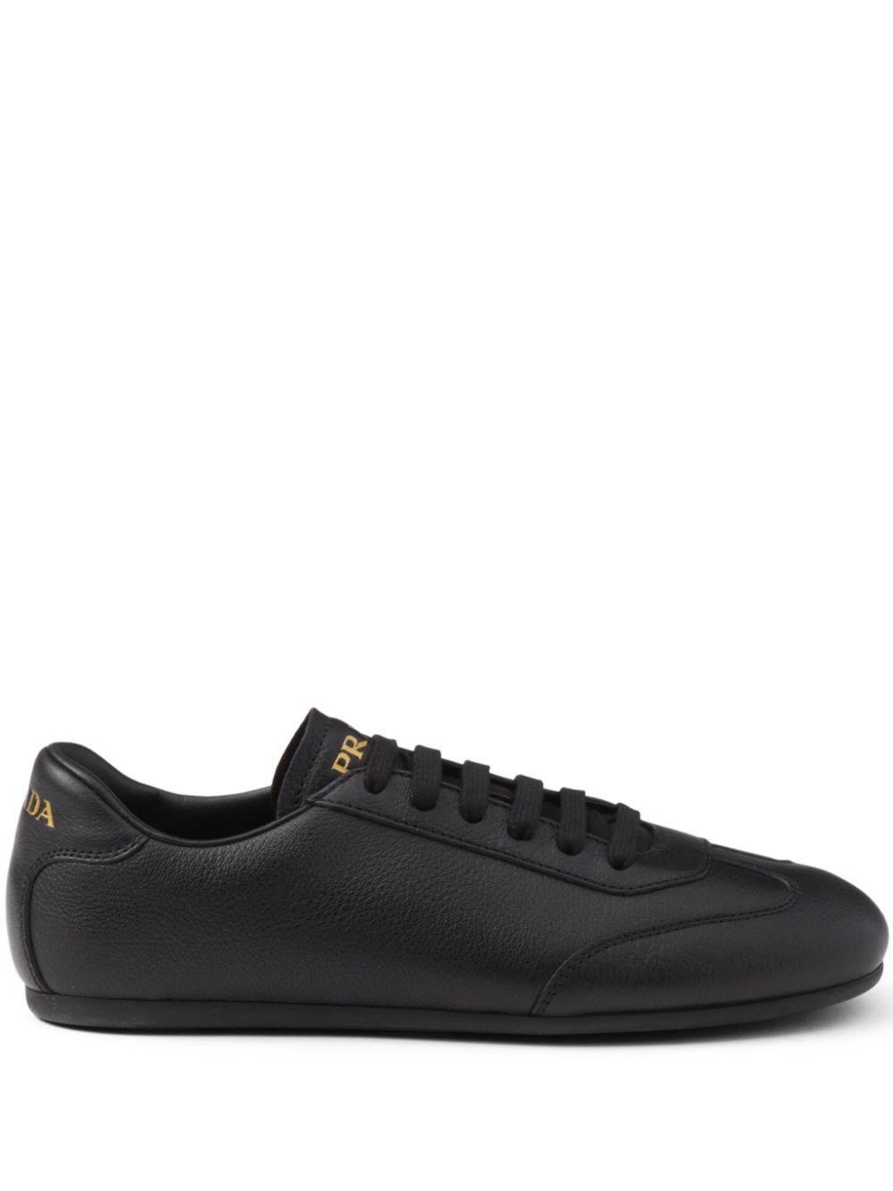 Prada メンズ ブラック Deer レザースニーカー スニーカー
