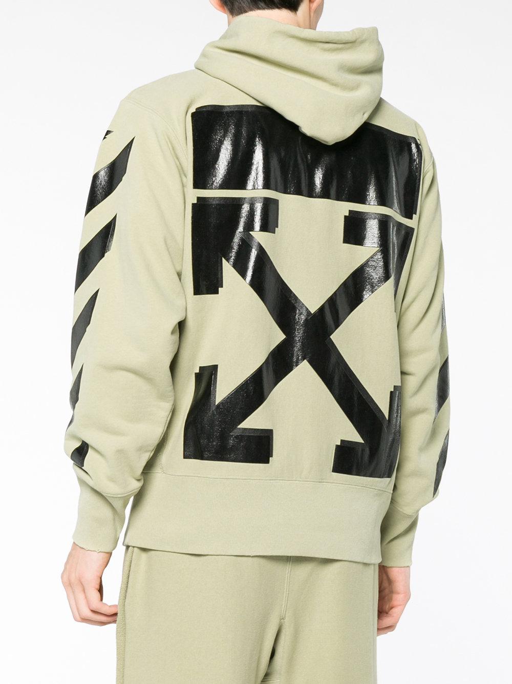 Off-White c/o Virgil Abloh Cotton X Champion Hoodie With Logo in Green for  Men | Lyst