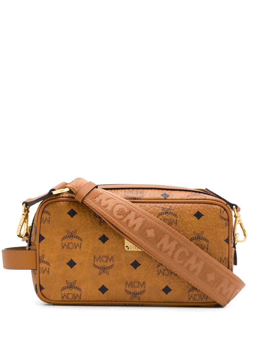 MCM Logo Print Crossbody Bag in Brown Lyst