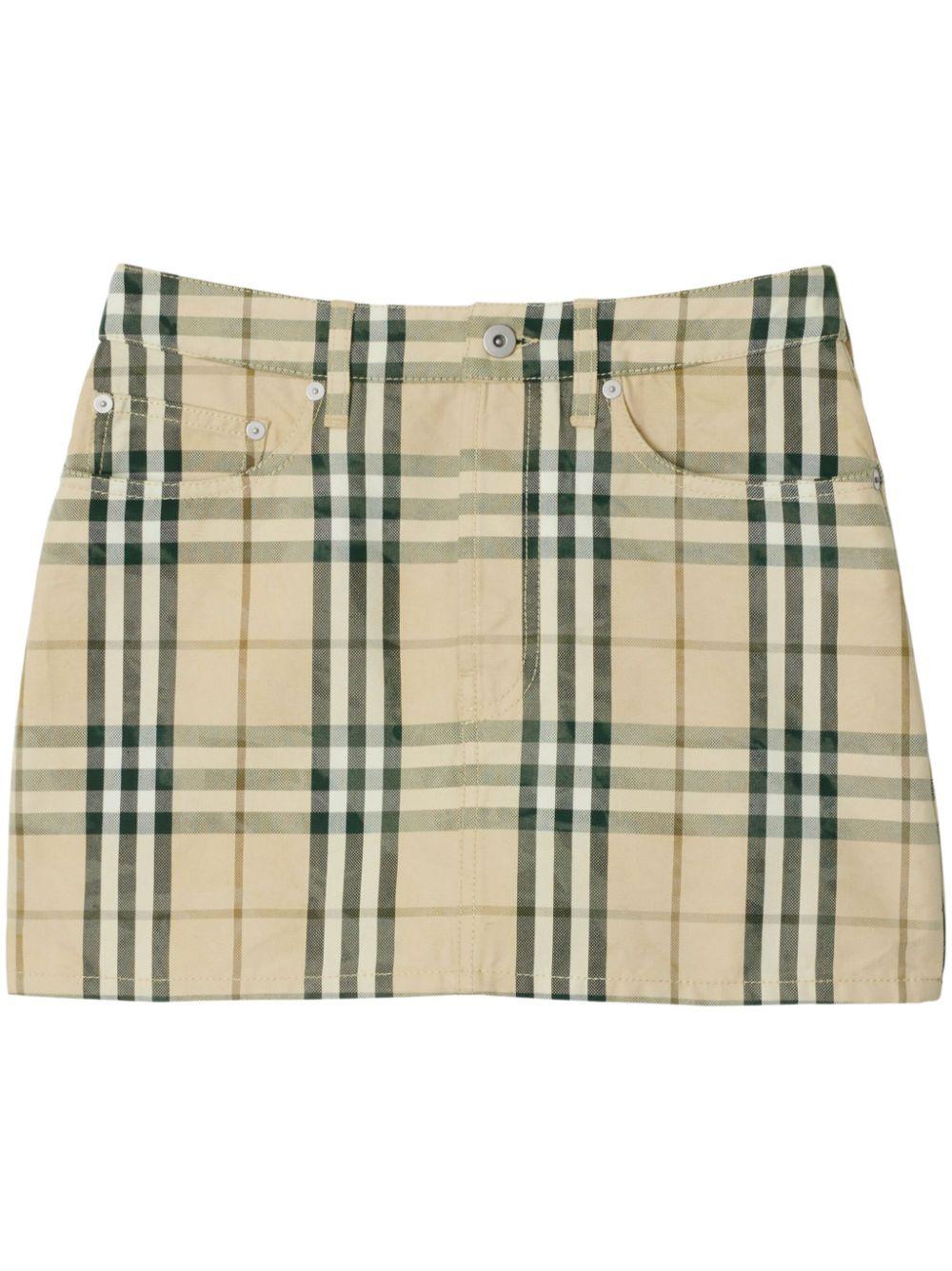 Burberry Check Pattern Mini Skirt in Metallic Lyst UK
