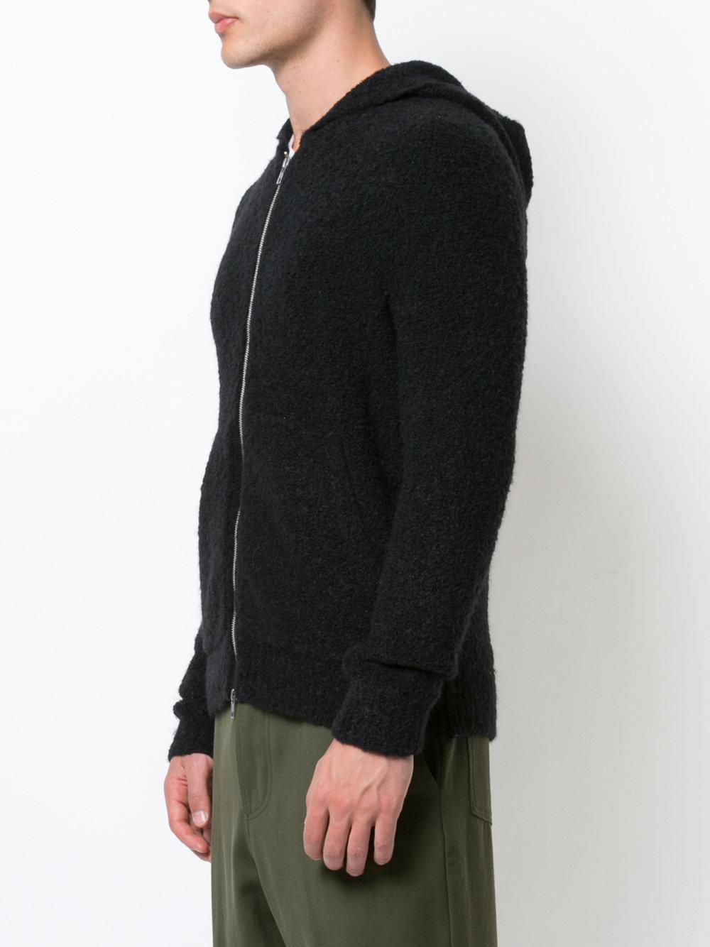 knitted zip hoodie mens
