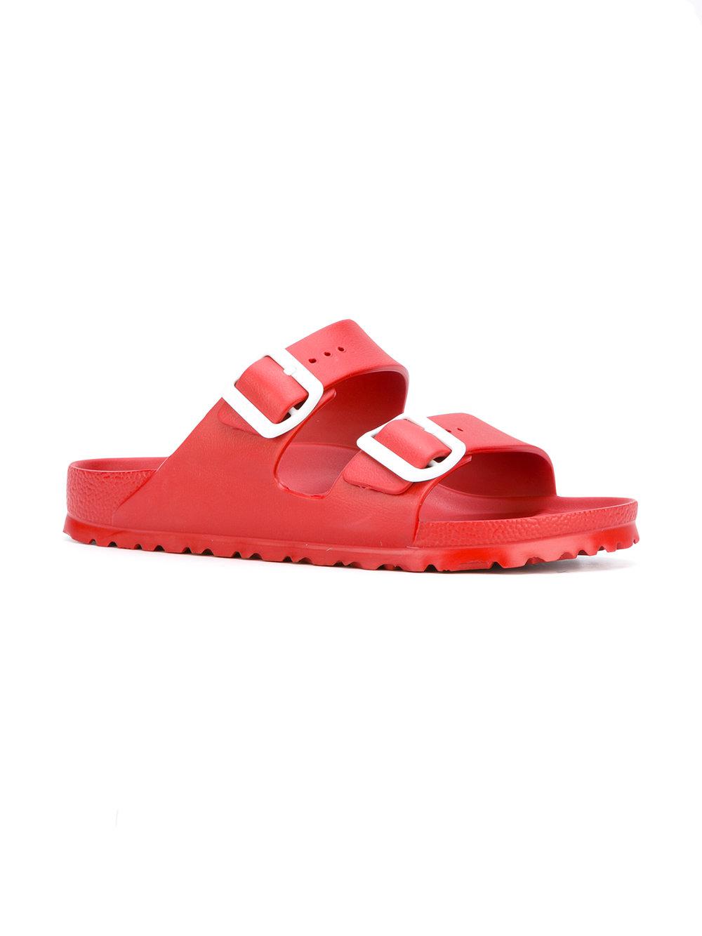 Birkenstock Rubber Buckle Slider Sandals in Red Lyst