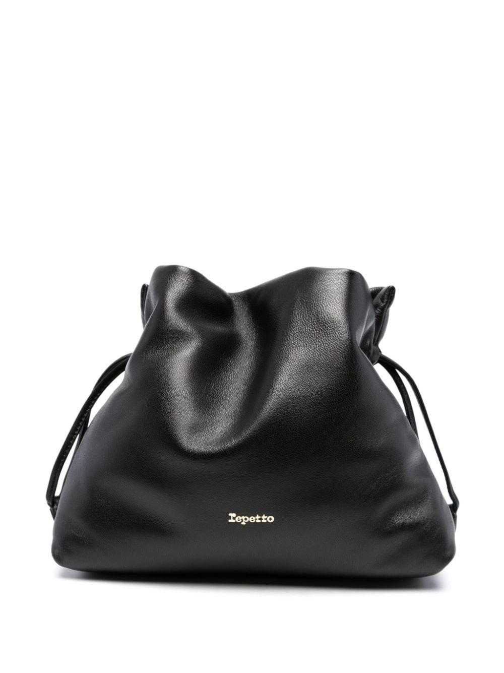 Repetto Plume Leather Shoulder Bag in Black | Lyst