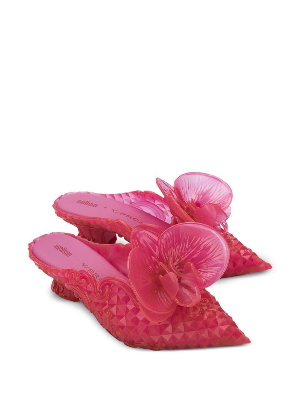 Y. Project X Melissa Floral-Appliqué Mules in Pink | Lyst
