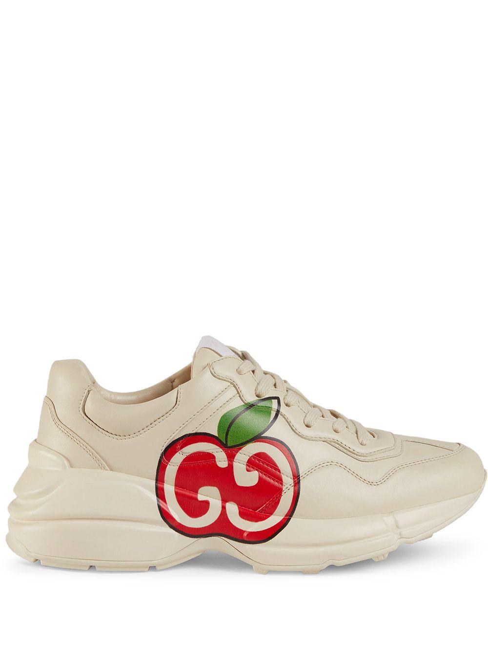 Gucci Leather Rhyton Apple Sneakers in Ivory (White) - Save 26% - Lyst