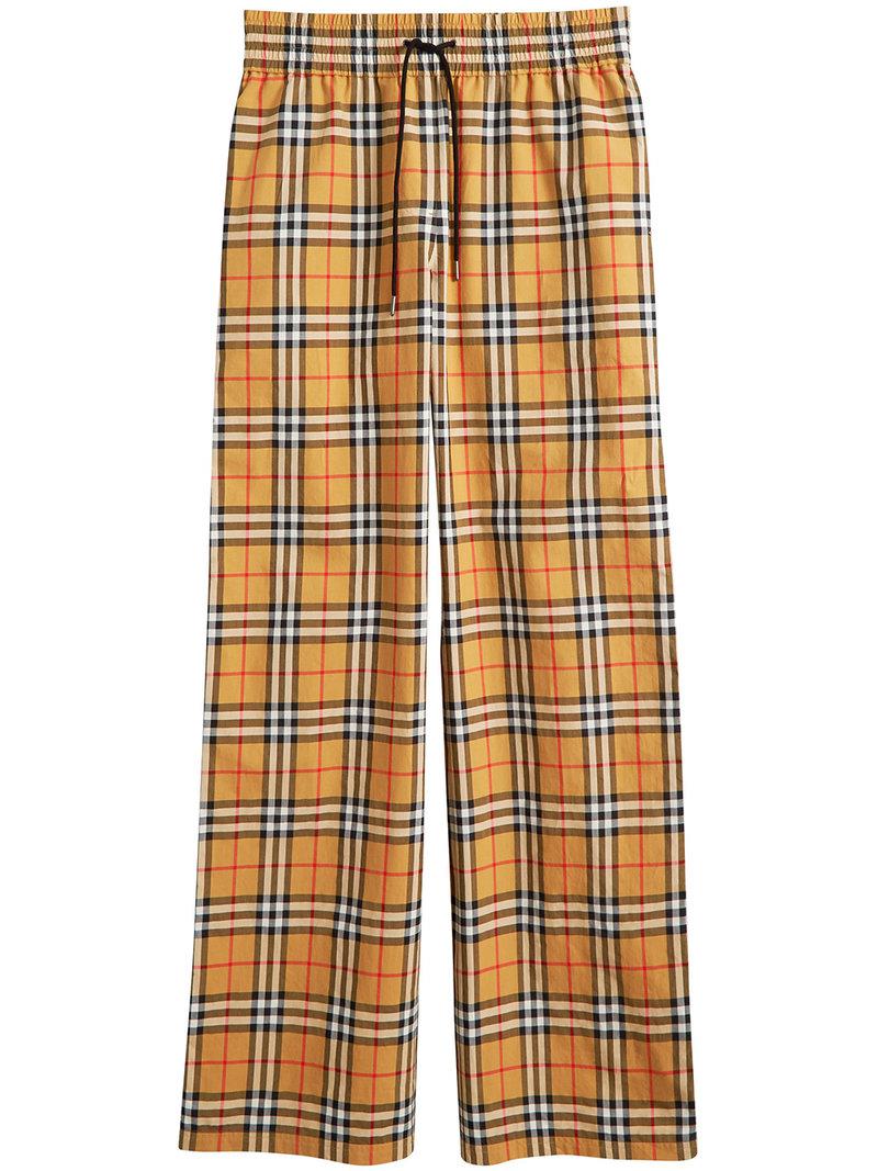 Burberry Vintage Check Drawcord Trousers | Lyst