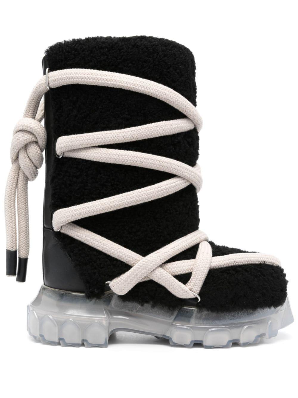 Rick Owens Lunar Tractor Calf-length Boots in Black | Lyst