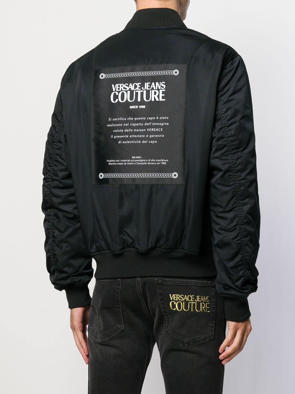 Versace Jeans Couture Denim Etichetta Label Bomber Jacket in Black for Men  - Lyst