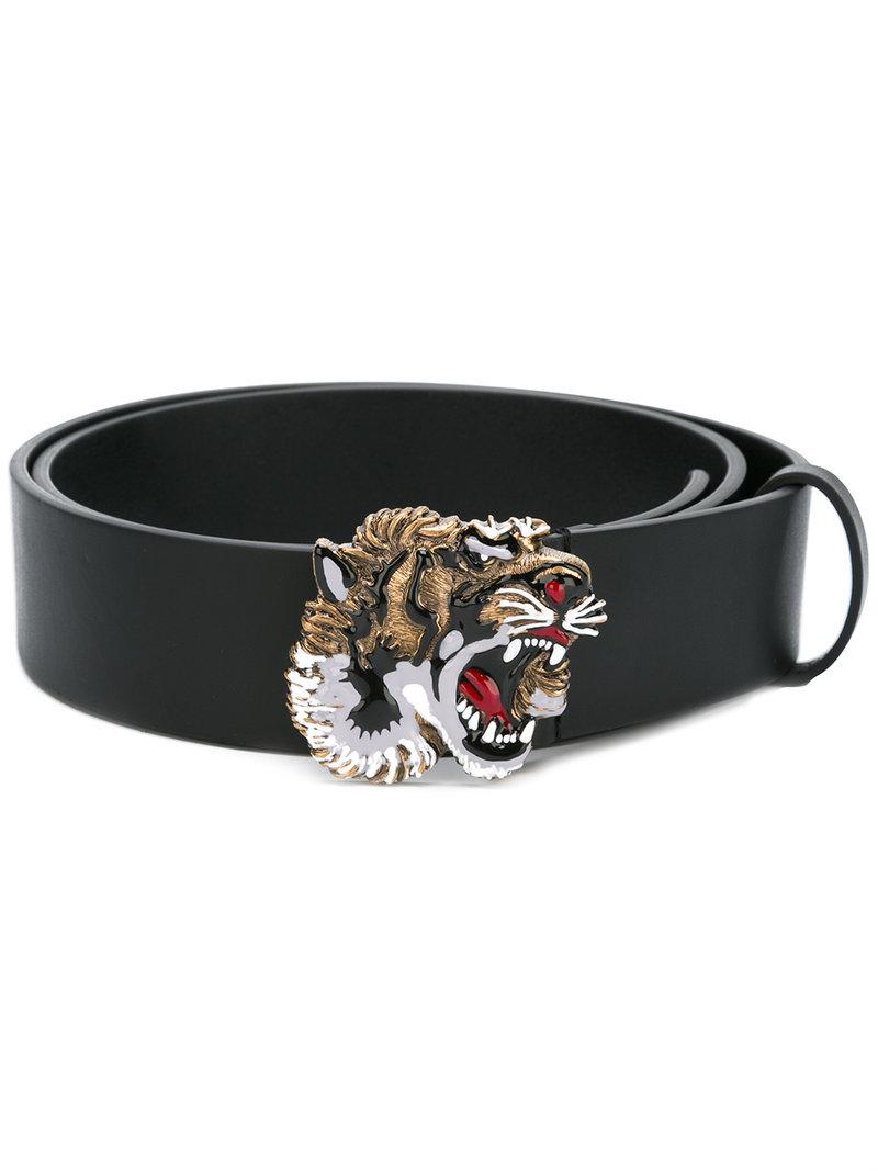 gucci tiger head buckle belt